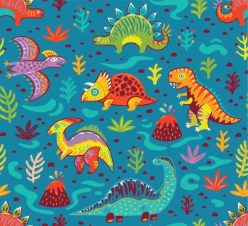 Dinosour Toons Seamless Patterns #2, 30xAI