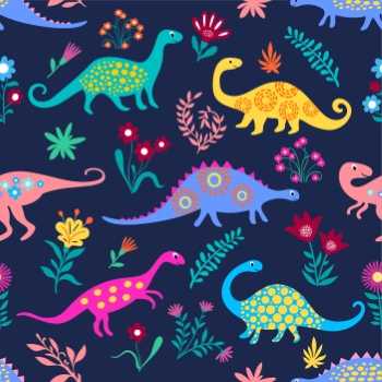 Dinosour Toons Seamless Patterns #2, 30xAI