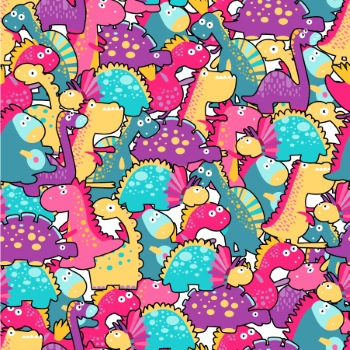 Dinosour Toons Seamless Patterns #2, 30xAI