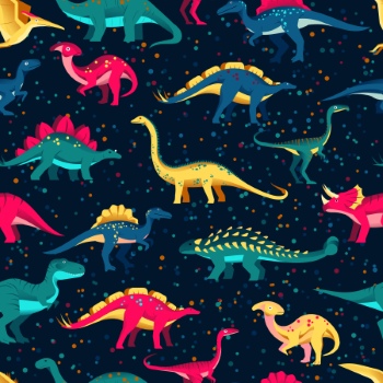 Dinosour Toons Seamless Patterns #2, 30xAI