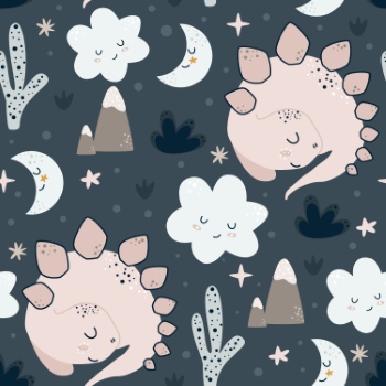 Dinosour Toons Seamless Patterns #2, 30xAI