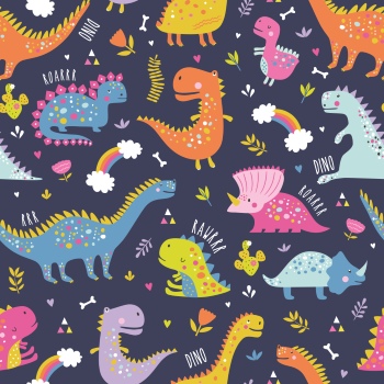 Dinosour Toons Seamless Patterns #2, 30xAI