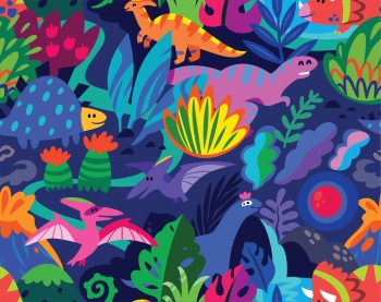 Dinosour Toons Seamless Patterns #2, 30xAI
