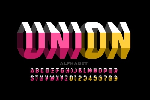 Isometric 3D Vector Alphabets 43xAI