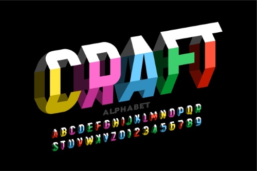 Isometric 3D Vector Alphabets 43xAI
