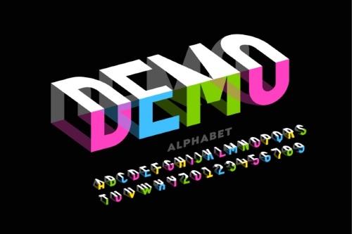 Isometric 3D Vector Alphabets 43xAI