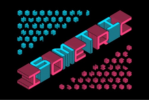 Isometric 3D Vector Alphabets 43xAI