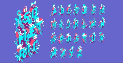 Isometric 3D Vector Alphabets 43xAI