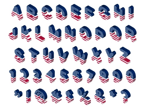 Isometric 3D Vector Alphabets 43xAI