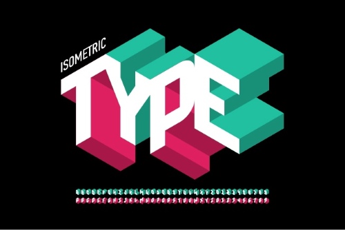 Isometric 3D Vector Alphabets 43xAI