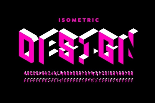 Isometric 3D Vector Alphabets 43xAI