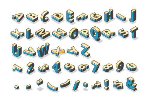 Isometric 3D Vector Alphabets 43xAI