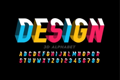 Isometric 3D Vector Alphabets 43xAI