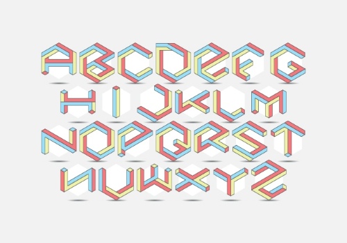 Isometric 3D Vector Alphabets 43xAI