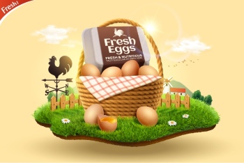 Chicken Egg AD Templates & Design Elements 26xAI