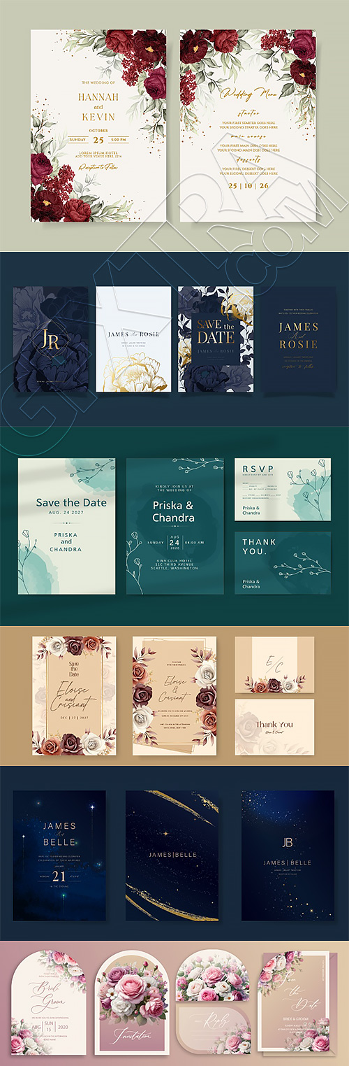 Invitation & Wedding Card Templates #2, 41xAI