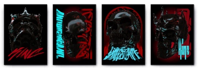 Techno Cyberpunk Style Hoodie & T-Shirt Designs 28xAI