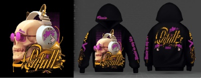 Techno Cyberpunk Style Hoodie & T-Shirt Designs 28xAI