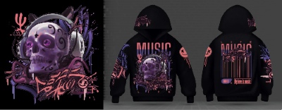Techno Cyberpunk Style Hoodie & T-Shirt Designs 28xAI