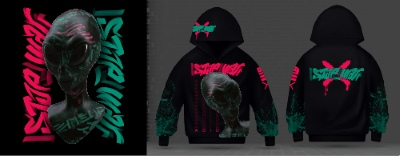 Techno Cyberpunk Style Hoodie & T-Shirt Designs 28xAI