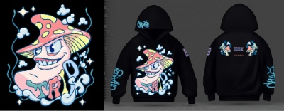 Techno Cyberpunk Style Hoodie & T-Shirt Designs 28xAI