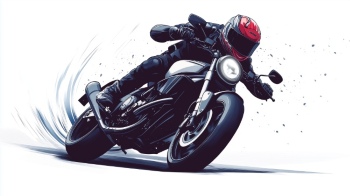Speedy Motorbike Action Illustrations 19xAI