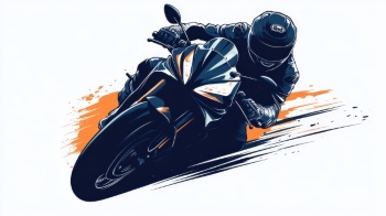 Speedy Motorbike Action Illustrations 19xAI
