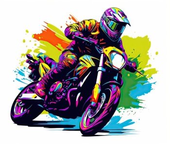Speedy Motorbike Action Illustrations 19xAI