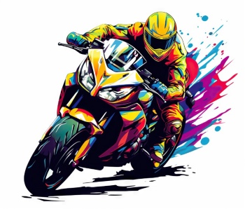 Speedy Motorbike Action Illustrations 19xAI