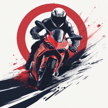Speedy Motorbike Action Illustrations 19xAI