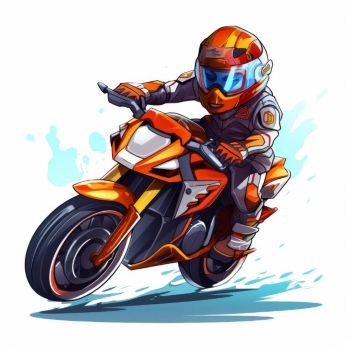 Speedy Motorbike Action Illustrations 19xAI