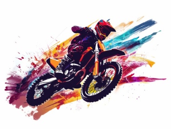Speedy Motorbike Action Illustrations 19xAI