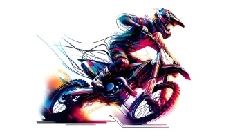 Speedy Motorbike Action Illustrations 19xAI