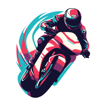 Speedy Motorbike Action Illustrations 19xAI