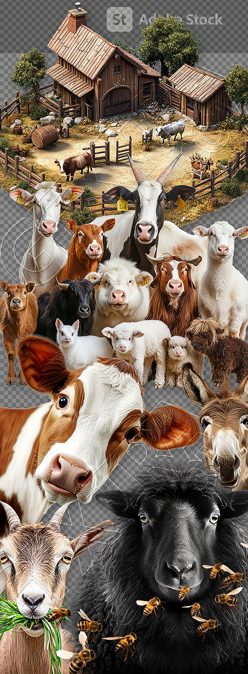 FARM ANIMALS 48xPNG