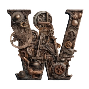 Steampunk Style Letters #1, 26xPNG Steampunk Style Letters #1, 26xPNG