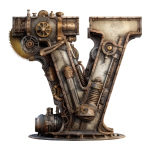 Steampunk Style Letters #1, 26xPNG Steampunk Style Letters #1, 26xPNG