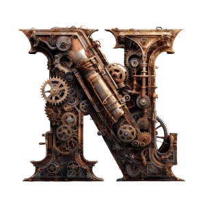 Steampunk Style Letters #1, 26xPNG Steampunk Style Letters #1, 26xPNG