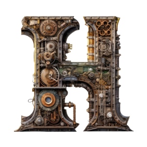 Steampunk Style Letters #1, 26xPNG Steampunk Style Letters #1, 26xPNG