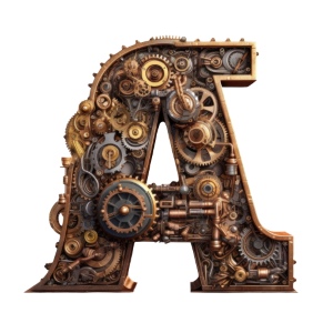 Steampunk Style Letters #1, 26xPNG Steampunk Style Letters #1, 26xPNG