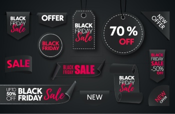 Black Friday Sale Backgrounds, Banners, Labels Collection 82xAI