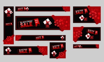 Black Friday Sale Backgrounds, Banners, Labels Collection 82xAI