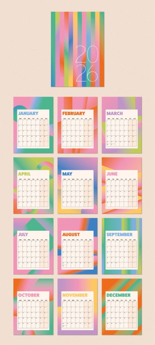 2026 InDesign Calendar Templates 51xINDD