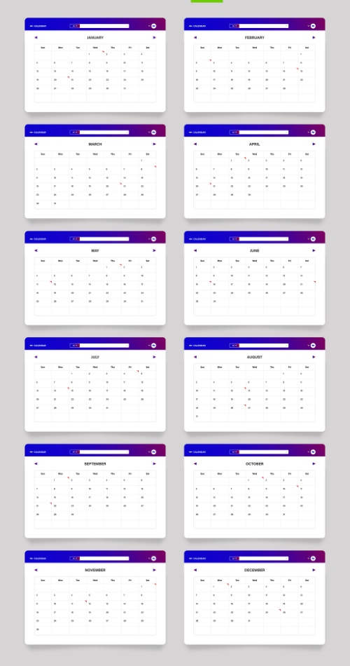 2026 InDesign Calendar Templates 51xINDD