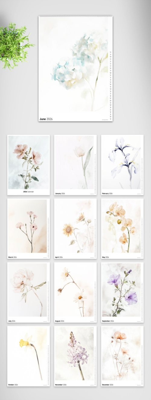 2026 InDesign Calendar Templates 51xINDD