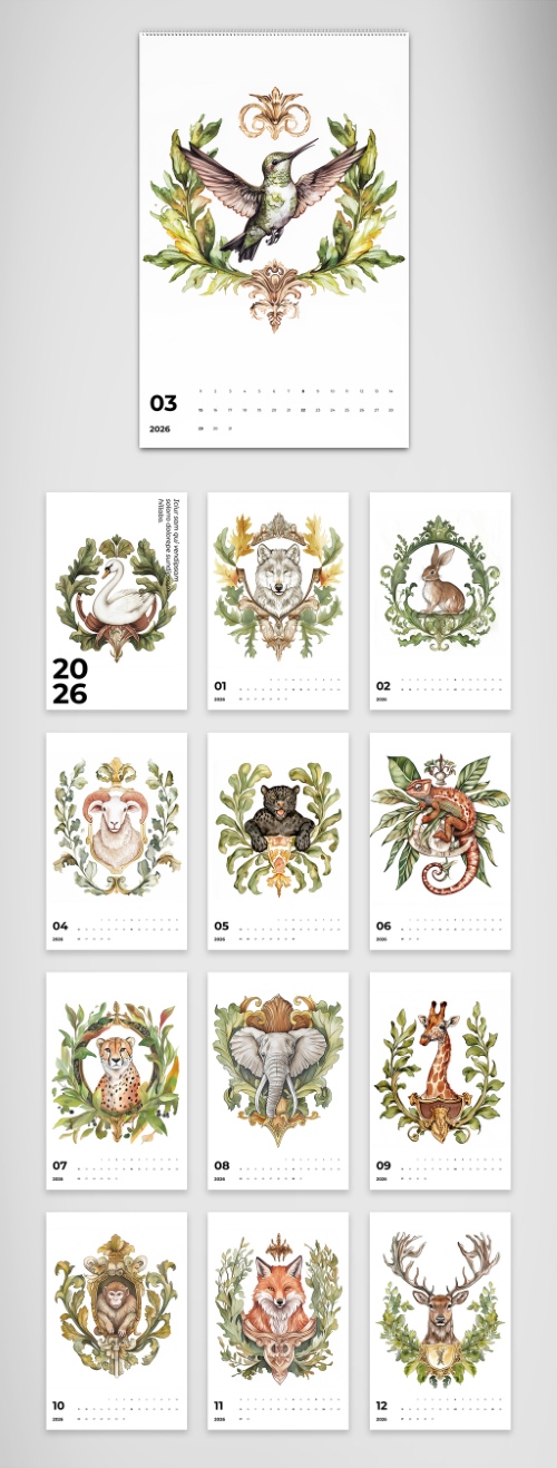 2026 InDesign Calendar Templates 51xINDD