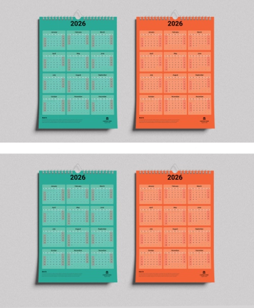 2026 InDesign Calendar Templates 51xINDD