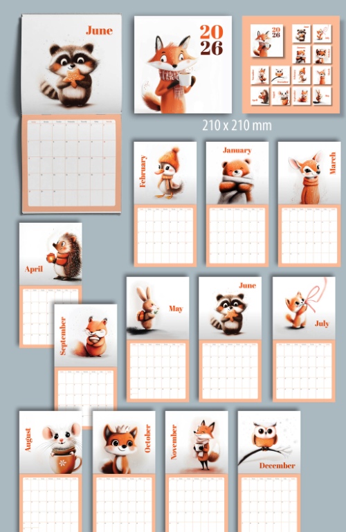 2026 InDesign Calendar Templates 51xINDD