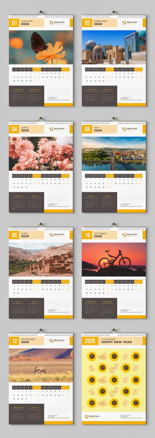 2026 InDesign Calendar Templates 51xINDD