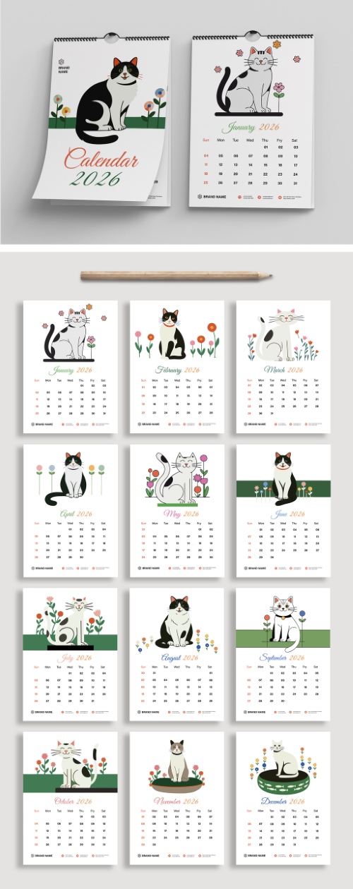 2026 InDesign Calendar Templates 51xINDD